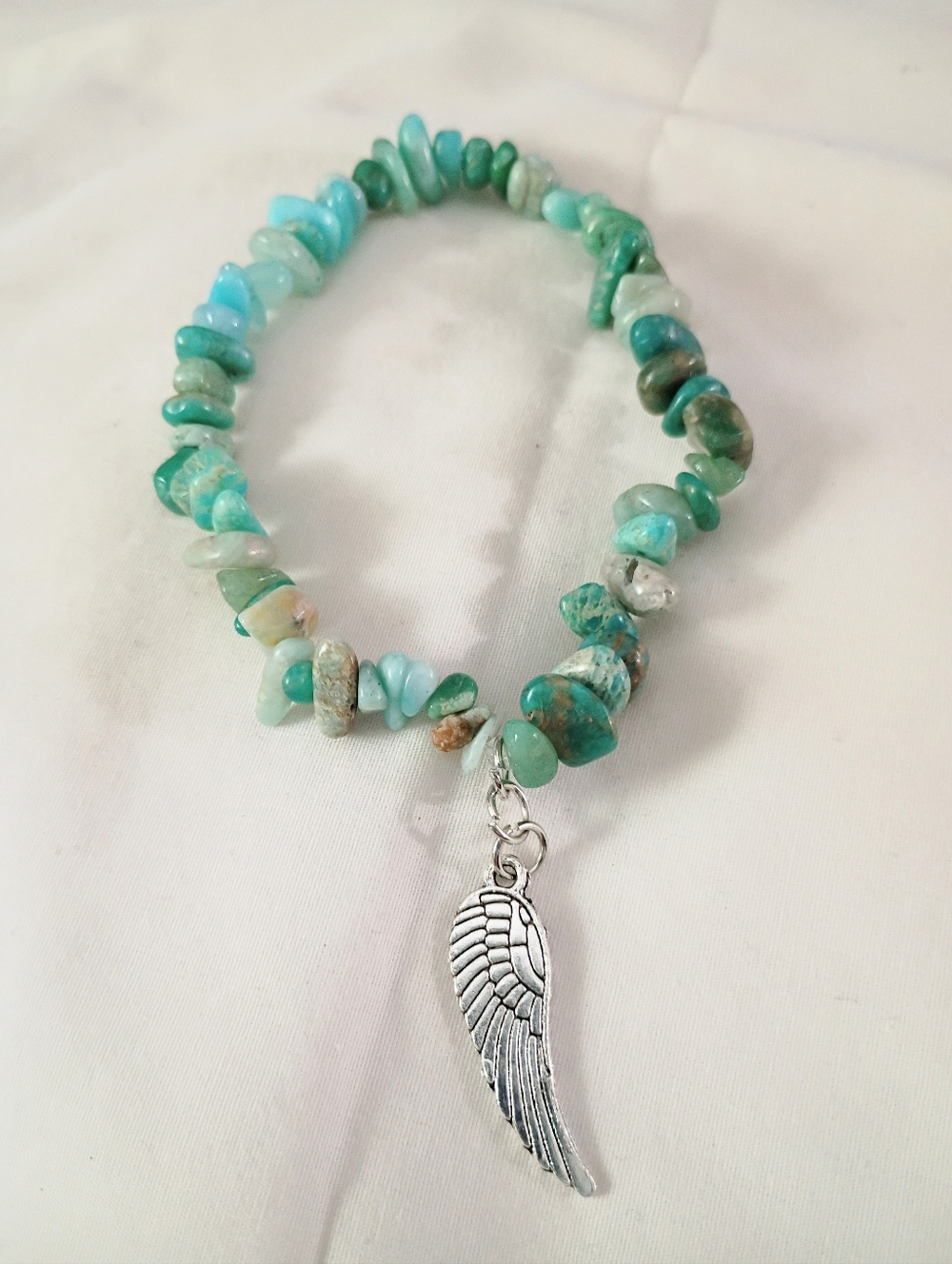 Green Aventurine Gemstone Chip Stretch Bracelet